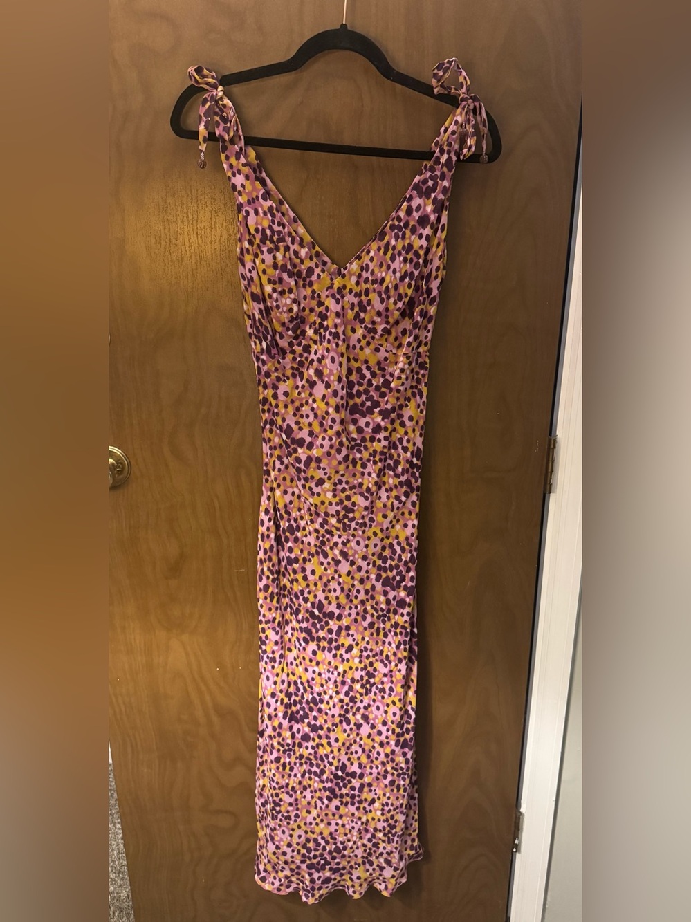 A.B.S. by Allen Schwartz Vintage Y2K Purple Animal Print Midi Dress Size - 10